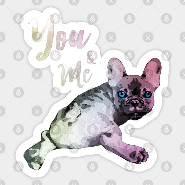 French bulldog you and me Sticker by Collagedream